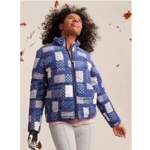 NWT Tommy Hilfiger womens patchwork primaloft  adaptive jacket puffer warm M